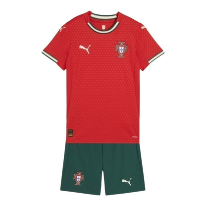 Kit Infantil Inspirado Seleção Portugal I 25/26 - Vermelho e verde  Central das Camisas 