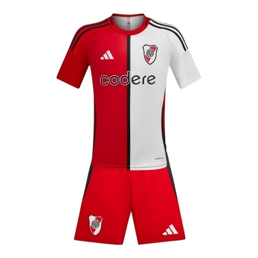 Kit Infantil Inspirado River Plate III 25/26 - Vermelho e branco  Central das Camisas 