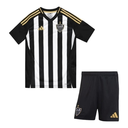 Kit Infantil Inspirado Atlético Mineiro I 25/26 - Branco e preto  Central das Camisas 