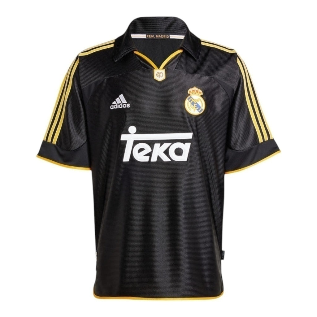 Camisa Real Madrid II 1999/00 - Masculina - Preta com detalhes em amarelo - Central das Camisas