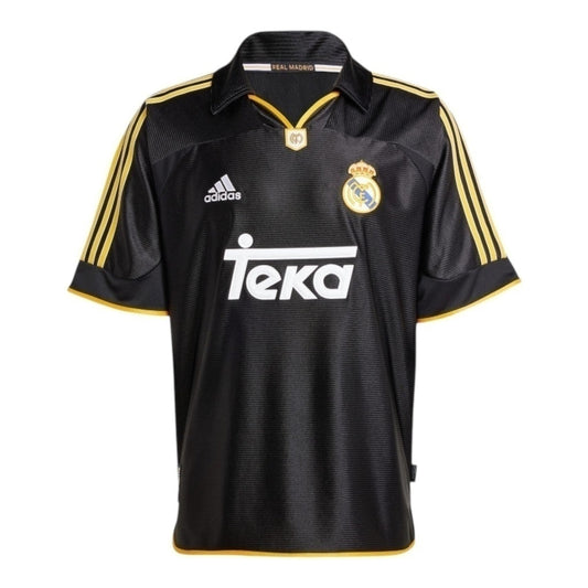 Camisa Inspirada Real Madrid II 1999/00 - Masculina - Preta com detalhes em amarelo  Central das Camisas 