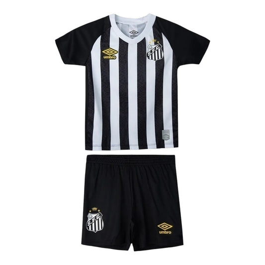 Kit Infantil Inspirado Santos II 25/26 - Branco e preto  Central das Camisas 