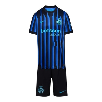 Kit Infantil Inter de Milão I 25/26- Azul e preto - Central das Camisas