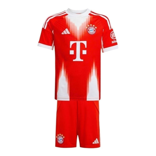 Kit Infantil Bayern de Munique I 25/26 - Vermelho com detalhes em branco  Central das Camisas 