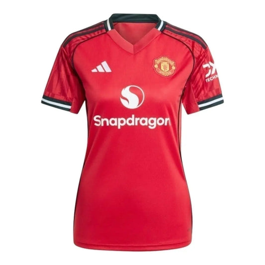 Camisa Inspirada Manchester United I 25/26 - Feminina - Vermelha com detalhes em preto  Central das Camisas 