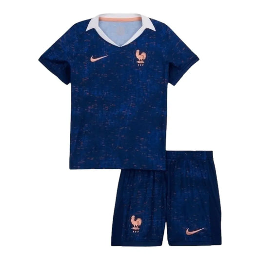 Kit Infantil Seleção França I 25/26 - Azul com detalhes em vermelho  Central das Camisas 