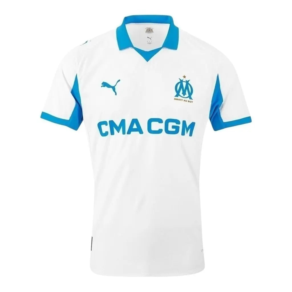 Camisa Olympique Marseille I 25/26 - Torcedor Masculina - Branca e azul - Central das Camisas