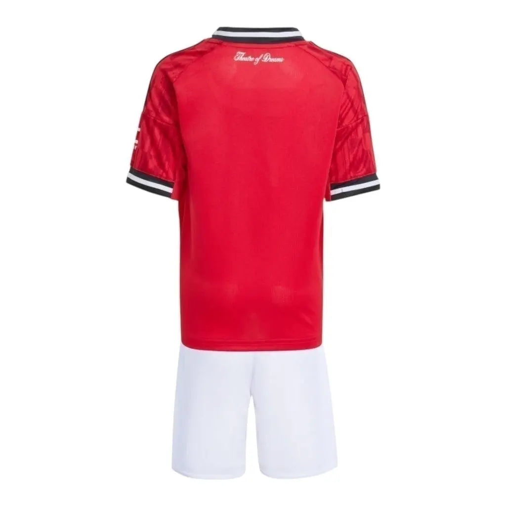 Kit Infantil Manchester United I 25/26 - Vermelho e branco - Central das Camisas