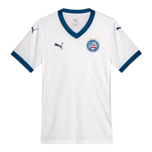 Camisa Inspirada Bahia I 25/26 - Torcedor Feminina - Branca com detalhes em azul  Central das Camisas 