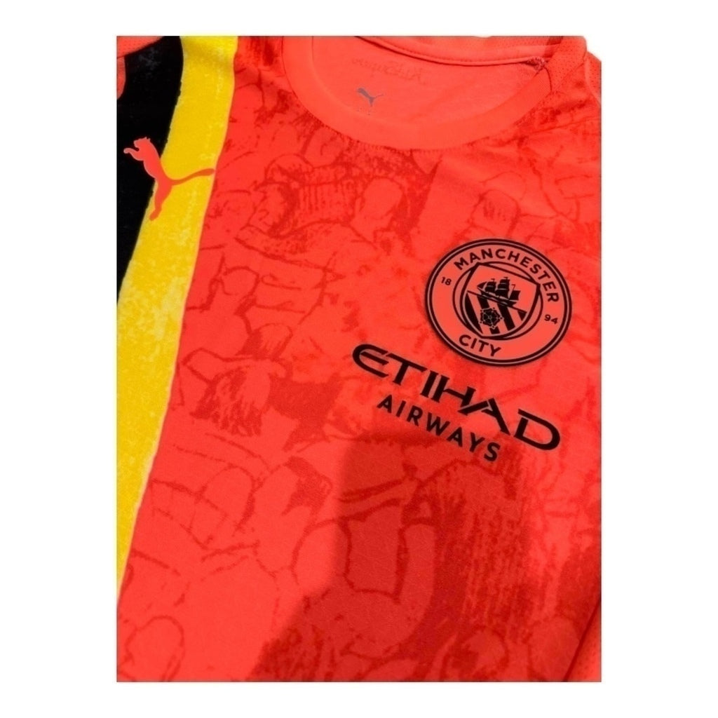 Camisa Manchester City III 25/26 - Jogador Masculina - Laranja - Central das Camisas