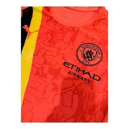 Camisa Manchester City III 25/26 - Jogador Masculina - Laranja - Central das Camisas
