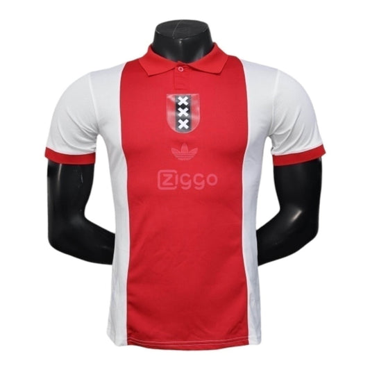 Camisa Inspirada  Ajax Edição Aniversário 125 anos 25/26 - Jogador Masculina - Branca e vermelha  Central das Camisas 