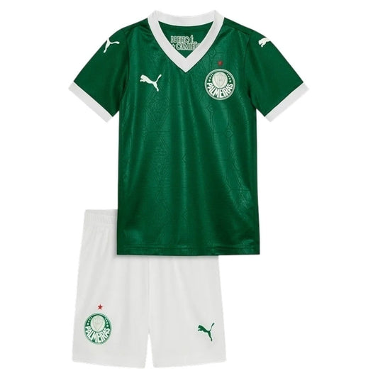 Kit Infantil Inspirado Palmeiras I 25/26 - Verde e branco  Central das Camisas 